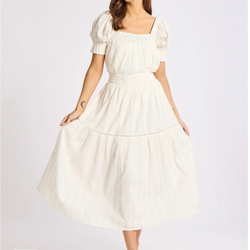 BETTY SKIRT IN IVORY EYELET